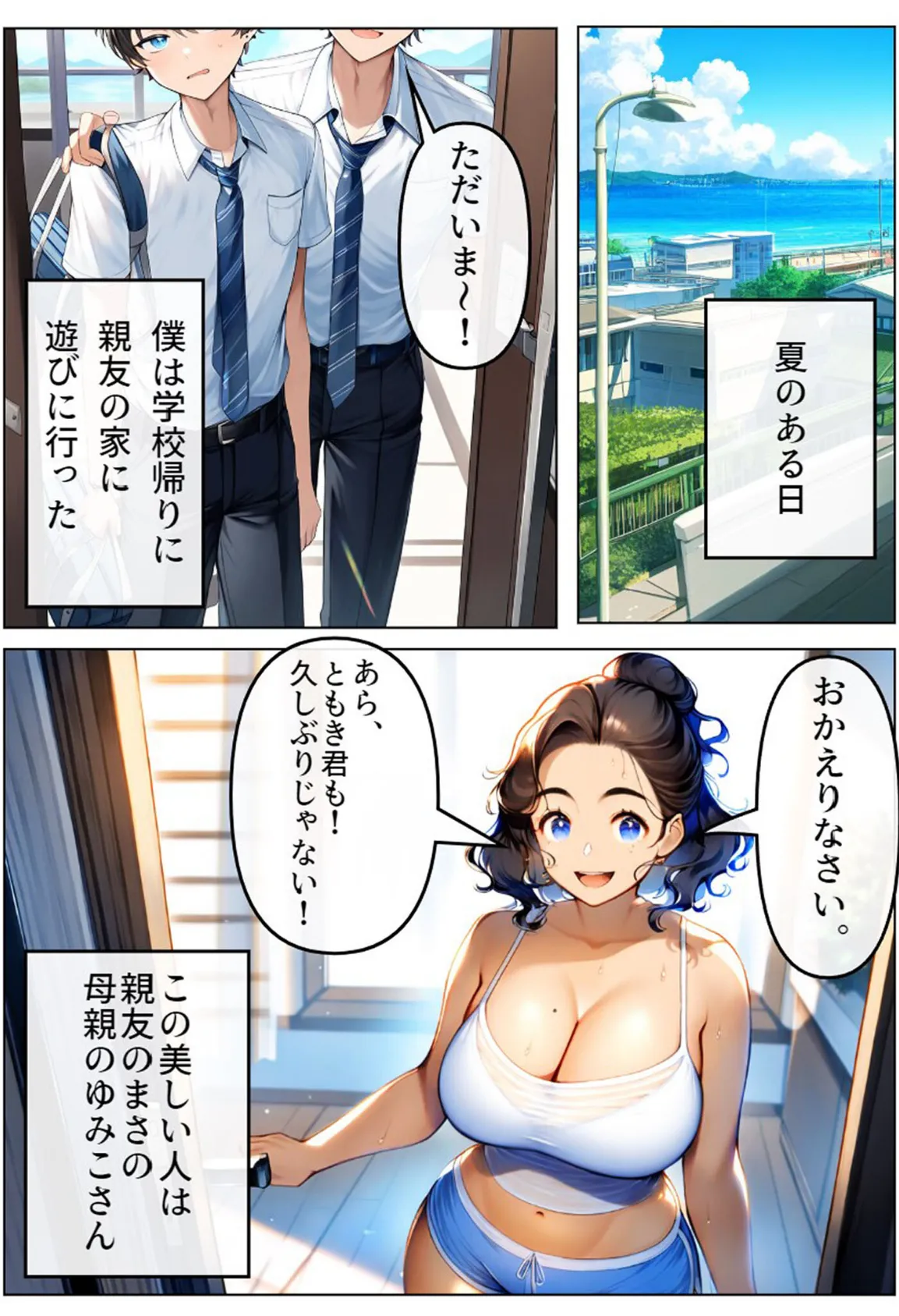 巨乳ママの誘惑SEX！ 〜親友のお母さんとイチャイチャ＆脱童貞〜 モザイク版 3ページ